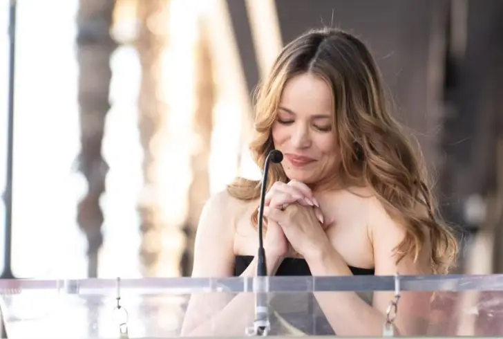 Rachel McAdams speaking at ceremony